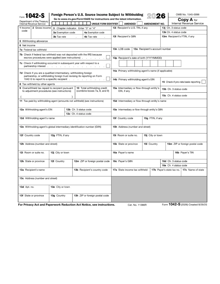 1042-S form preview