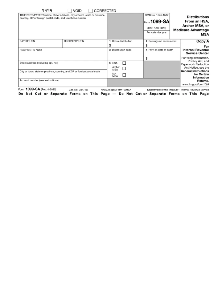 1099-SA form preview