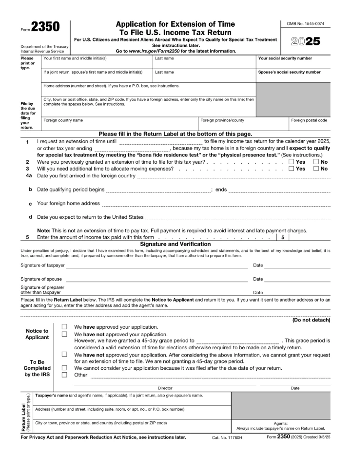 Form 2350 form preview