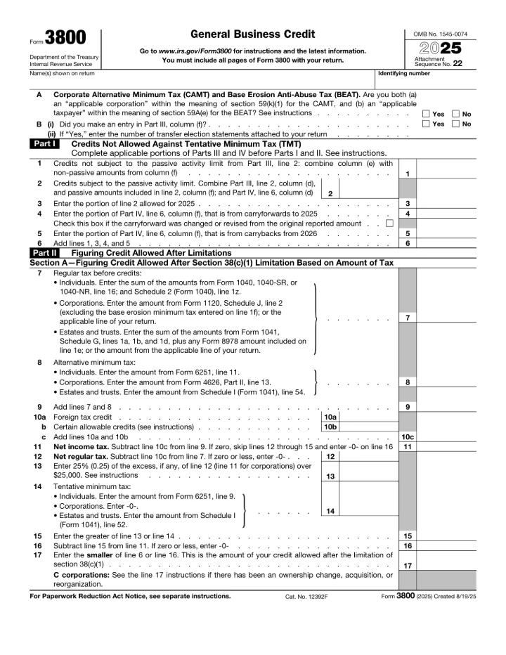 Form 3800 form preview