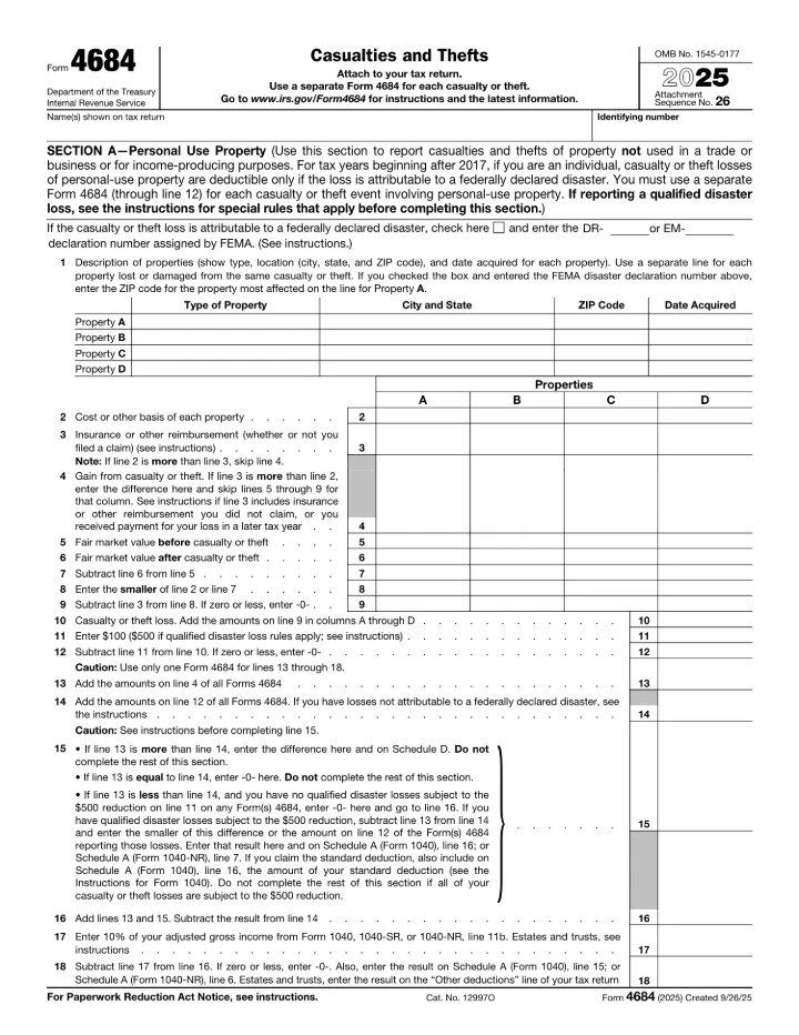 Form 4684 form preview