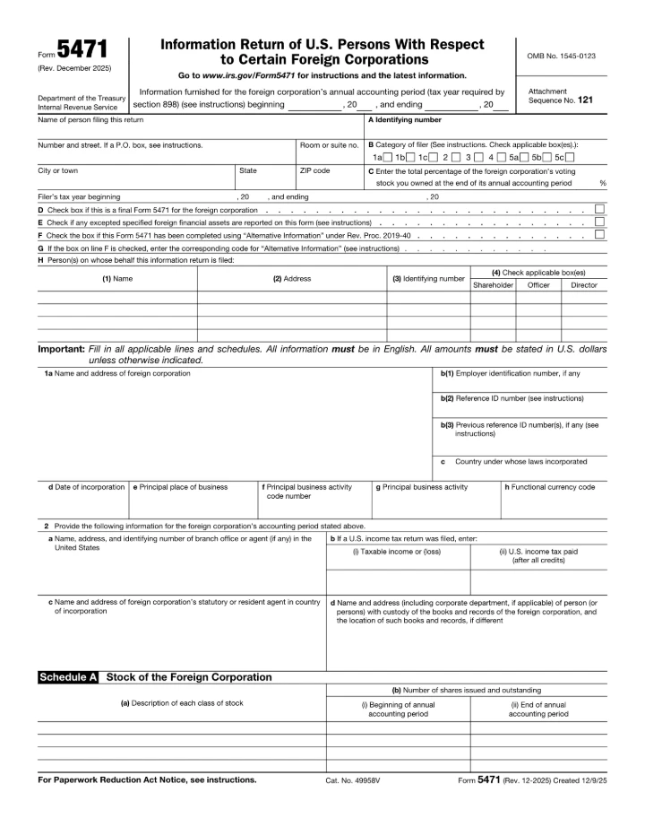Form 5471 form preview