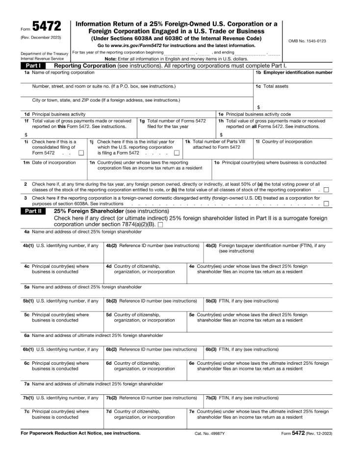 Form 5472 form preview