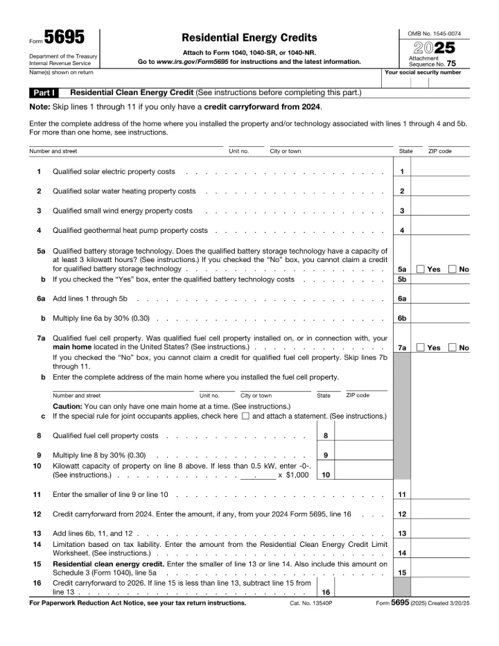 Form 5695 form preview