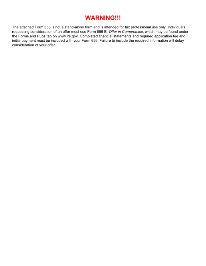 Form 656 form preview