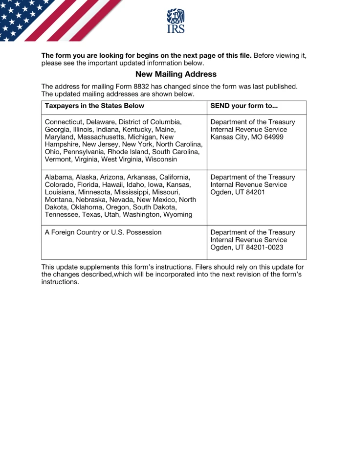 Form 8832 form preview