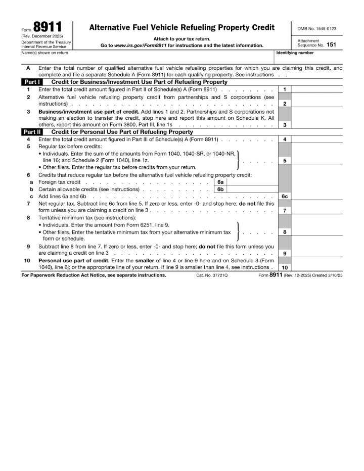 Form 8911 form preview
