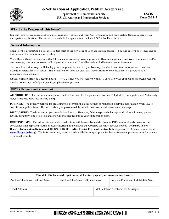 Form G-1145 form preview