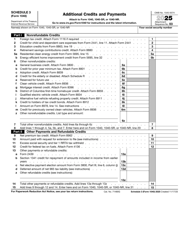 Schedule 3 form preview