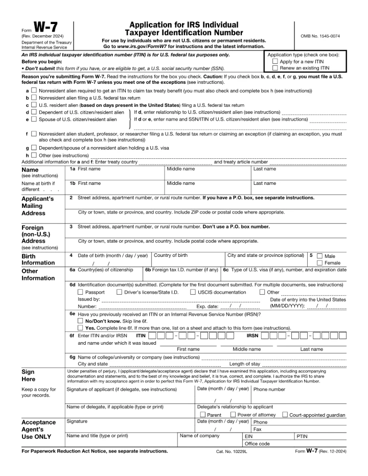 W-7 form preview